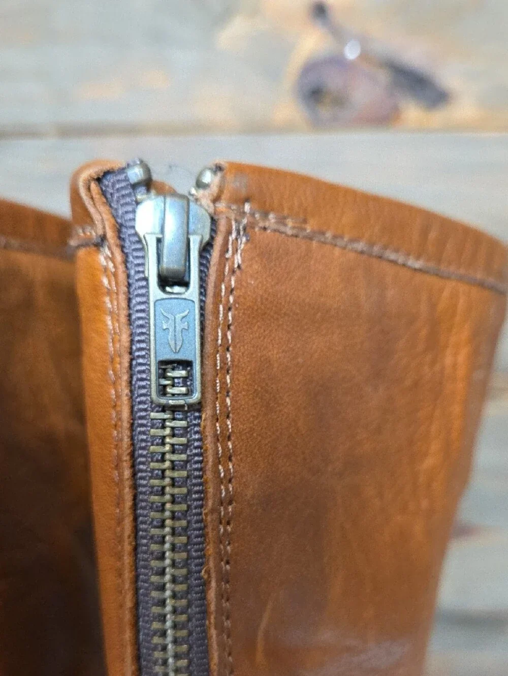 Frye Phillip Harness Tall Cognac Brown Leather Boots
